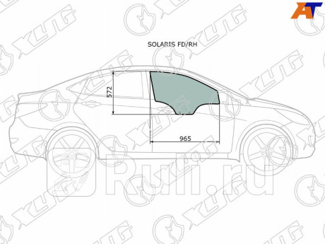 SOLARIS FD/RH - Стекло двери передней правой (XYG) Hyundai Solaris 1 рестайлинг (2014-2017) для Hyundai Solaris 1 (2014-2017) рестайлинг, XYG, SOLARIS FD/RH