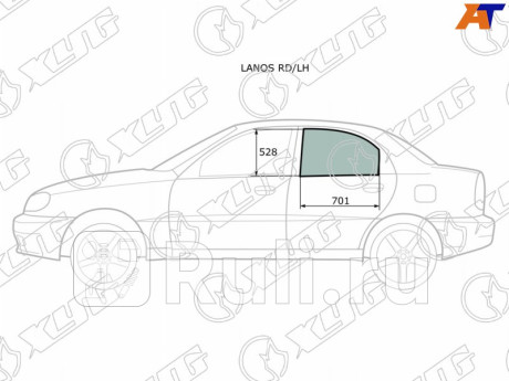 LANOS RD/LH - Стекло двери задней левой (XYG) Chevrolet Lanos (2002-2009) для Chevrolet Lanos (2002-2009), XYG, LANOS RD/LH
