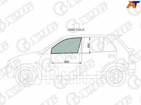 G200 FD/LH - Стекло двери передней левой (XYG) Daihatsu Charade (1993-2000) для Daihatsu Charade (1993-2000), XYG, G200 FD/LH
