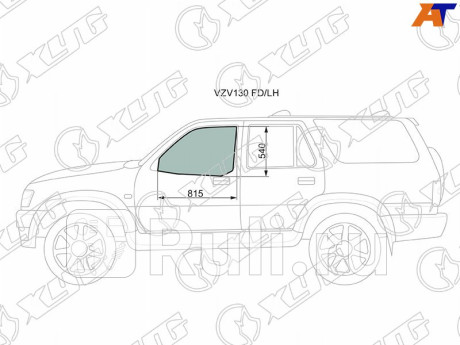 VZV130 FD/LH - Стекло двери передней левой (XYG) Toyota 4Runner 130 (1992-1995) для Toyota 4Runner 130 (1992-1995), XYG, VZV130 FD/LH