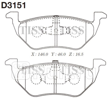 D3151 - Колодки тормозные дисковые задние (MK KASHIYAMA) Ford Maverick (2000-2007) для Ford Maverick (2000-2007), MK KASHIYAMA, D3151