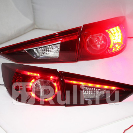 Тюнинг-фонари (комплект) в крыло и в крышку багажника для Mazda 3 BM (2013-2019), КИТАЙ, CS-TL-000209