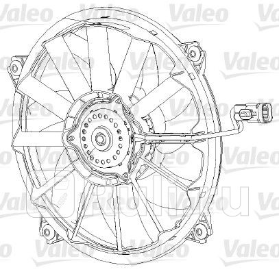696091 - Вентилятор радиатора охлаждения (VALEO) Peugeot 307 (2005-2008) для Peugeot 307 (2005-2008), VALEO, 696091