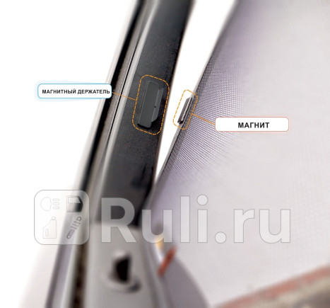 Каркасные шторки (комплект) на передние двери для Hyundai Solaris 1 (2010-2014), TROKOT, TR0161-01