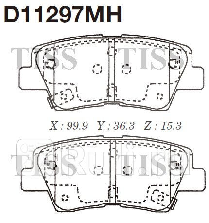 D11297MH - Колодки тормозные дисковые задние (MK KASHIYAMA) Hyundai Tucson 3 (2015-2020) для Hyundai Tucson 3 (2015-2021), MK KASHIYAMA, D11297MH