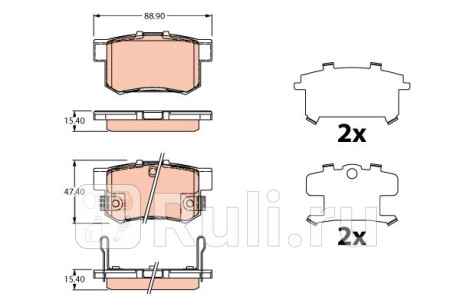 GDB3516 - Колодки тормозные дисковые задние (TRW) Honda CR V 4 (2012-2018) для Honda CR-V 4 (2012-2018), TRW, GDB3516
