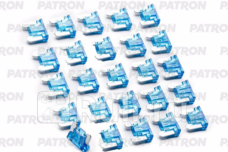 Предохранитель пласт.коробка 25шт low profile mini fuse 15a голубой PATRON PFS087 для Автотовары, PATRON, PFS087