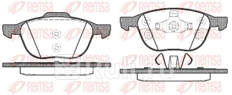 1082.30 - Колодки тормозные дисковые передние (REMSA) Ford Focus 2 (2005-2008) для Ford Focus 2 (2005-2008), REMSA, 1082.30