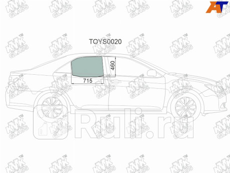 TOYS0020 - Стекло двери задней правой (KMK) Toyota Camry V50 (2011-2014) для Toyota Camry V50 (2011-2014), KMK, TOYS0020