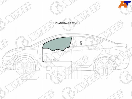 ELANTRA-10 FD/LH - Стекло двери передней левой (XYG) Hyundai Avante (2010-2015) для Hyundai Avante (2010-2015), XYG, ELANTRA-10 FD/LH