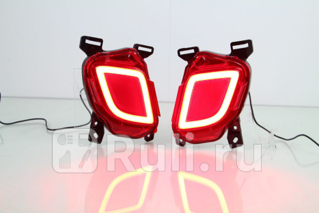 Тюнинг-фонари (комплект) в бампер для Toyota Highlander 3 (2013-2020), КИТАЙ, CS-TL-000360